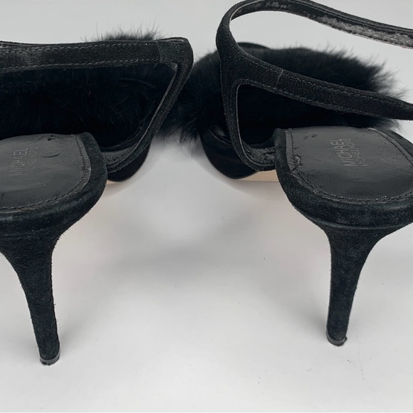 Michael Kors Black Fur Heeled Sandals - Picture 4 of 6
